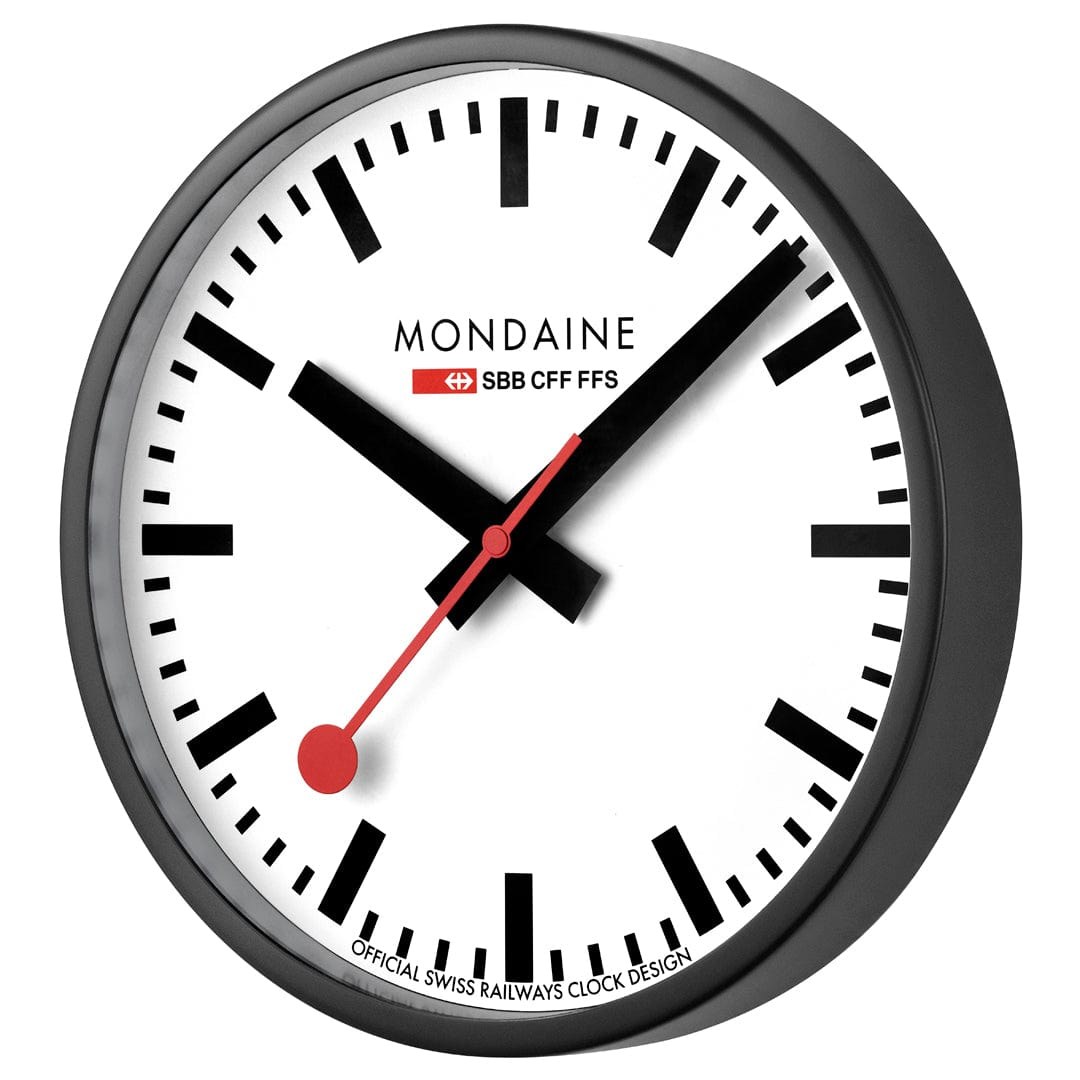 Mondaine Wanduhr 25 cm - Schwarz – Ansicht 5