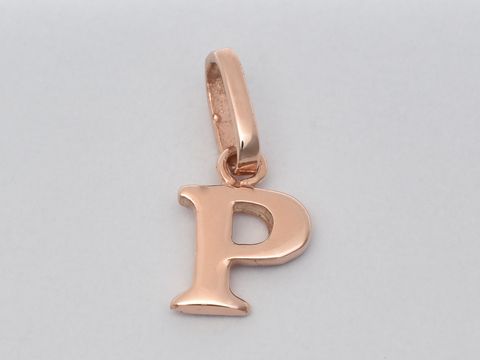 Buchstabenanhänger P aus 925 Sterling Silber rosé vergoldet, Hersteller Juwelier Harnisch, elegant und zeitlos. Ideal als persönliches Geschenk oder zur individuellen Schmuckgestaltung.