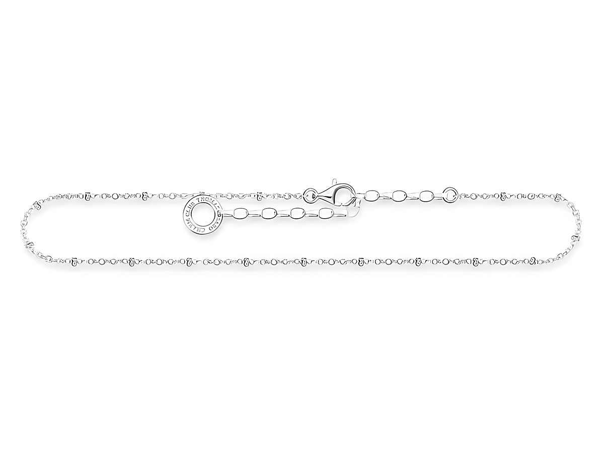 Thomas Sabo Fußkette AK0028-001-21-L27V aus Sterling Silber in silberfarbener Optik, verstellbar von 22 bis 27 cm, elegantes Design mit einem sicheren Verschluss.