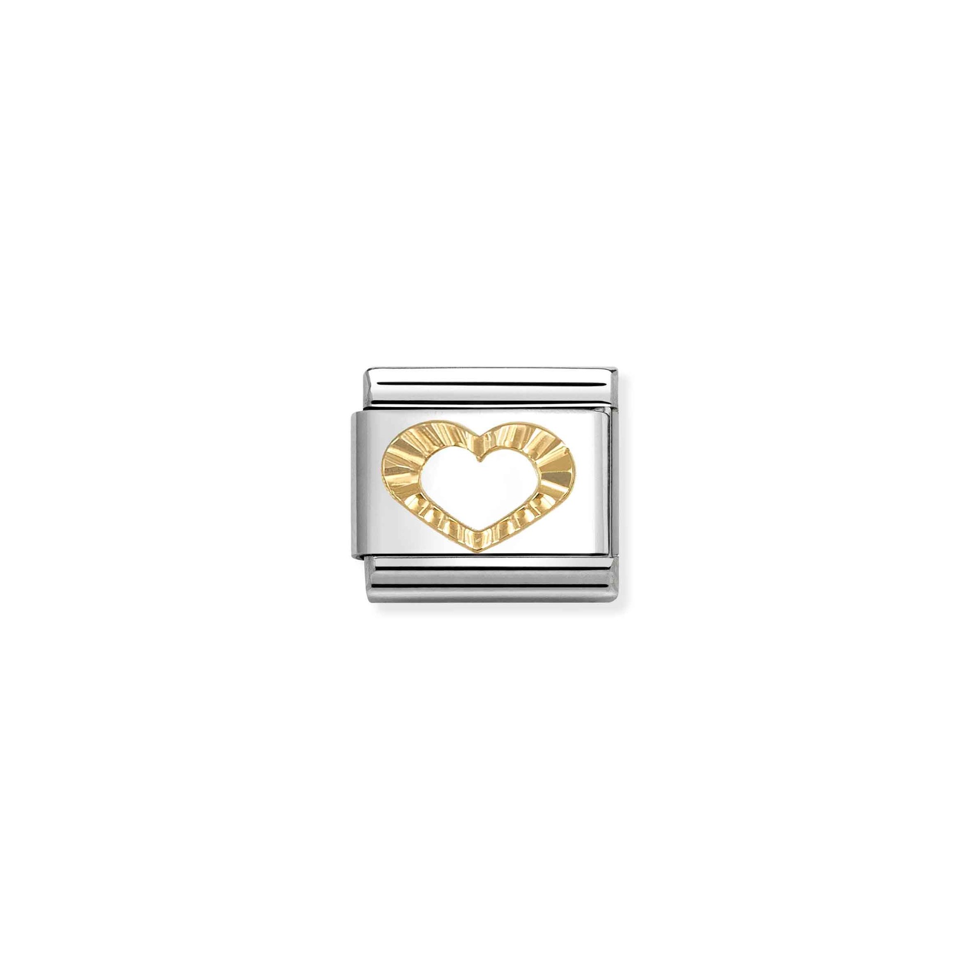Nomination Composable Classic Charm Herzrahmen - Edelstahl, Gold 750 Gelbgold, diamantiert – Ansicht 2