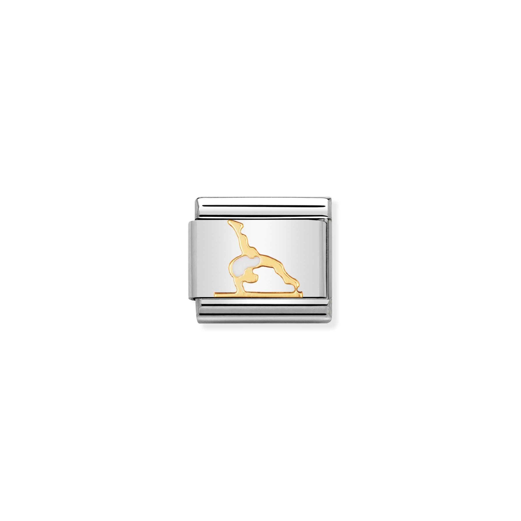 Nomination Composable Classic Charm Turner weiß - Edelstahl, Gold 750 Gelbgold, Emaille