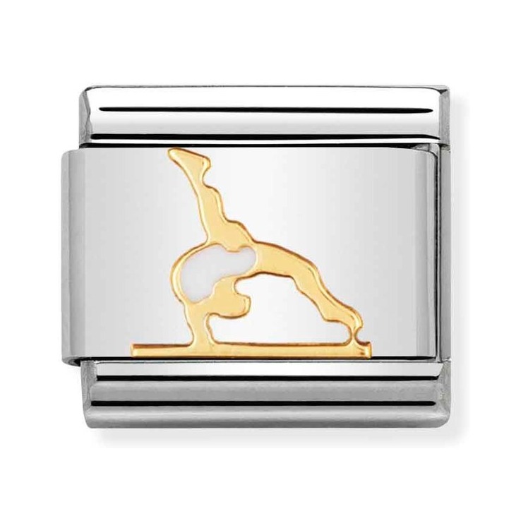 Nomination Composable Classic Charm Turner weiß - Edelstahl, Gold 750 Gelbgold, Emaille