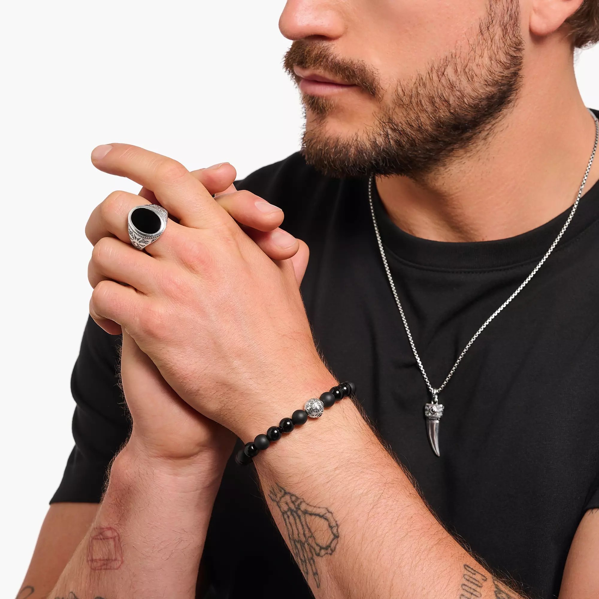Thomas Sabo Armband - Beads - Silber gesch. & Obsidian & Zirkonia - Schwarz - 16 cm – Ansicht 2