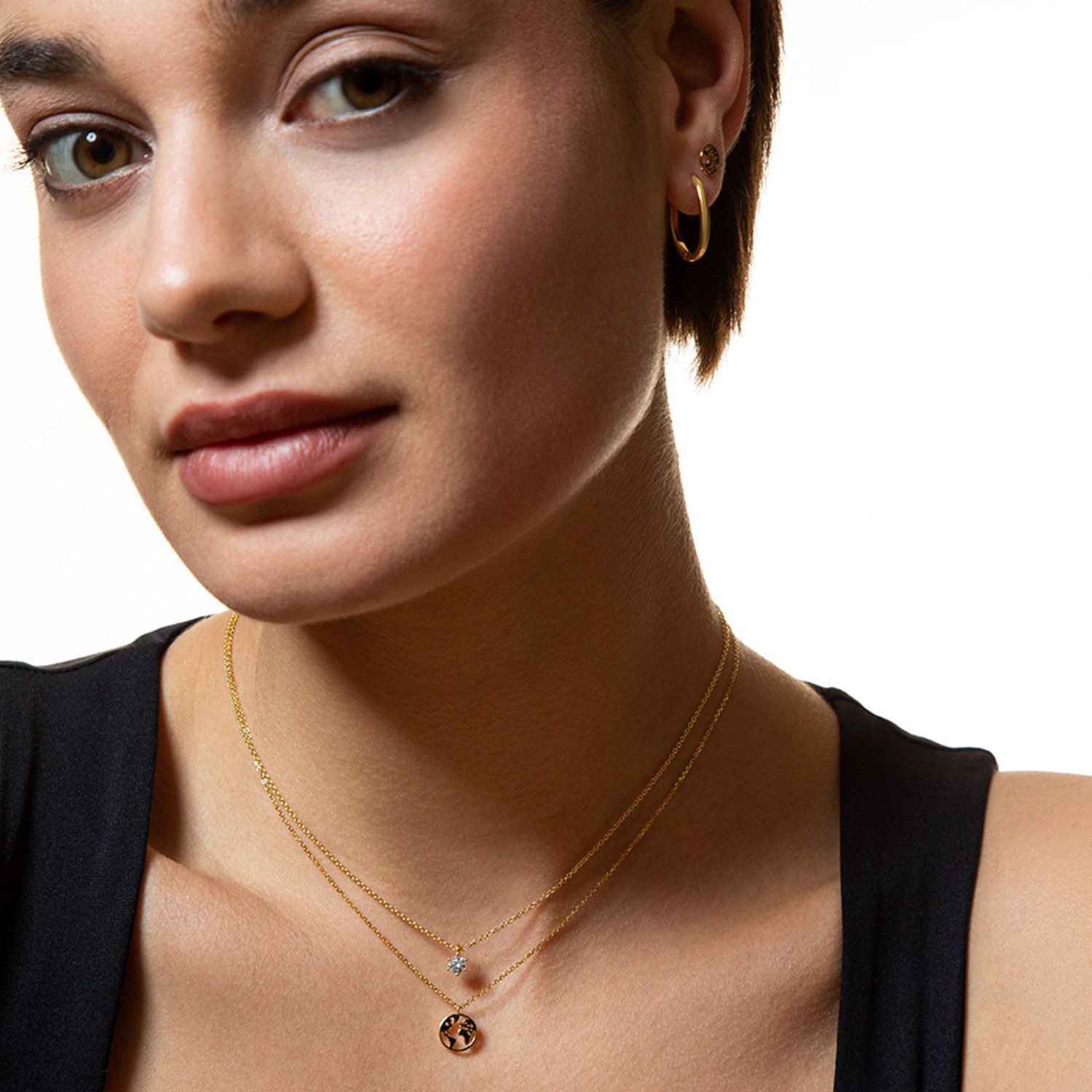 XENOX Sterling Silber Kette XS7380G - 40-45 cm - KRAPPE GOLD - Gelbgold vergoldet Ankerkette - Krappe – Ansicht 3