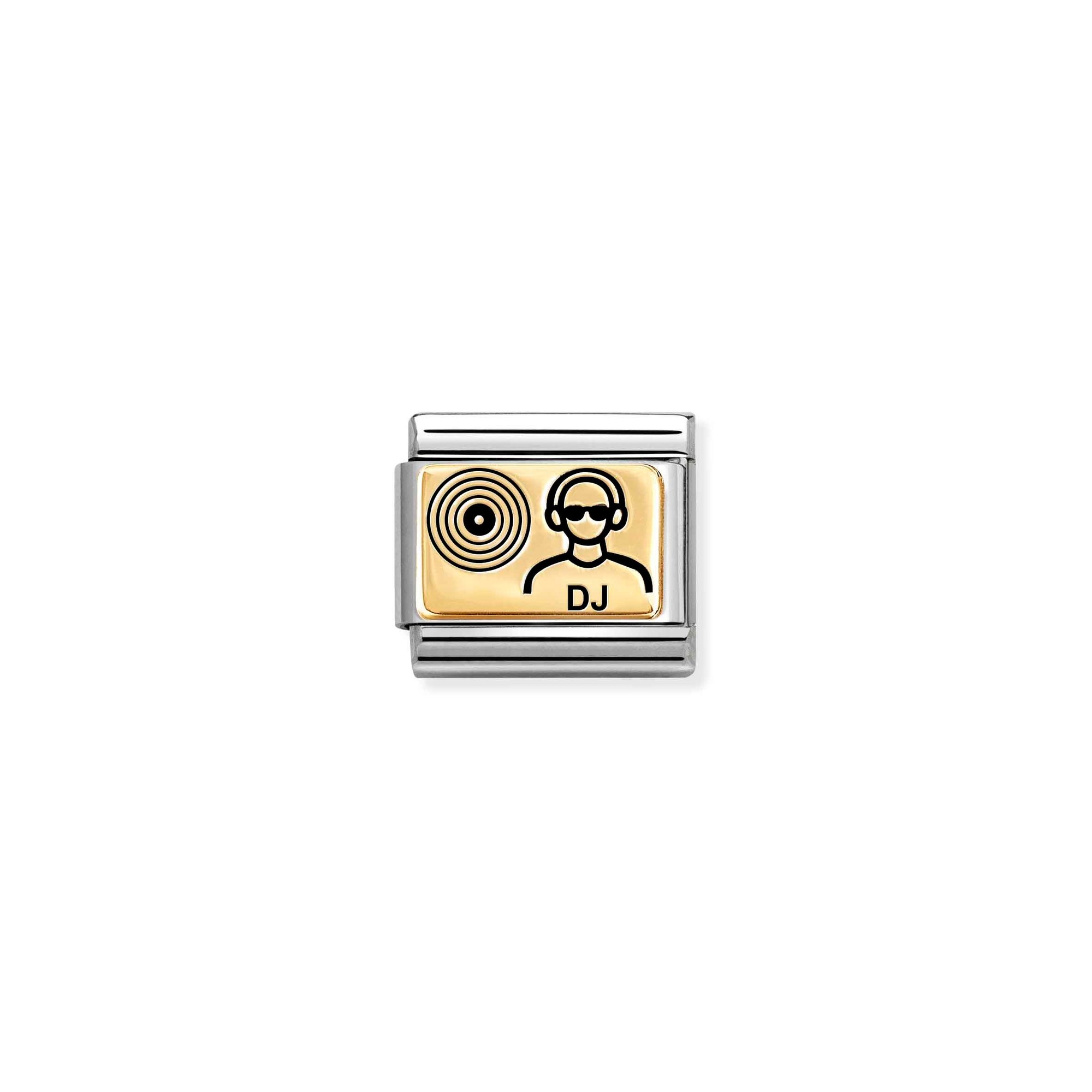 Nomination Composable Classic Charm DJ - Edelstahl, Gold 750 Gelbgold, Emaille