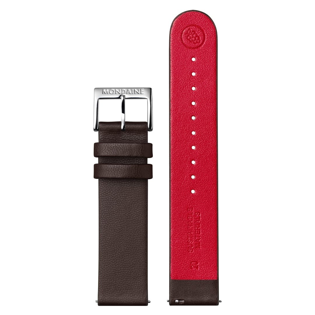 Mondaine Uhren Lederarmband - veganes Traubenleder Braun - 20 mm – Ansicht 2