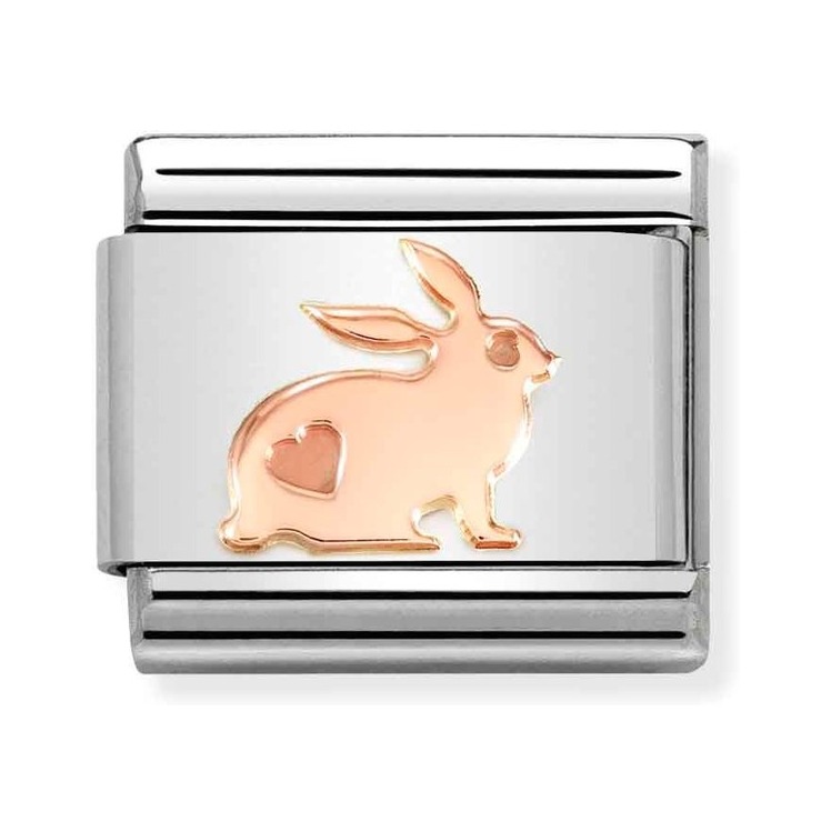 Nomination Composable Classic Charm Hase - Edelstahl, Gold 375 Roségold