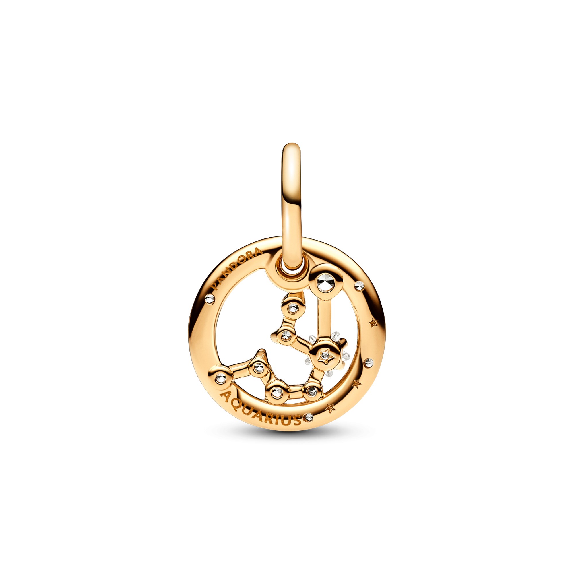 Pandora Sternzeichen Wassermann Charm-Anhänger - Gelbgold Vergoldung - Zirkonia – Ansicht 2