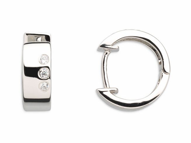 Xenox Sterling Silber Ohrringe XS8512 - CREOLEN, elegantes Design mit funkelnden Zirkonia-Steinen, ideal für jeden Anlass, gefertigt aus hochwertigem Silber, zeitlose Ohrschmuck-Option.
