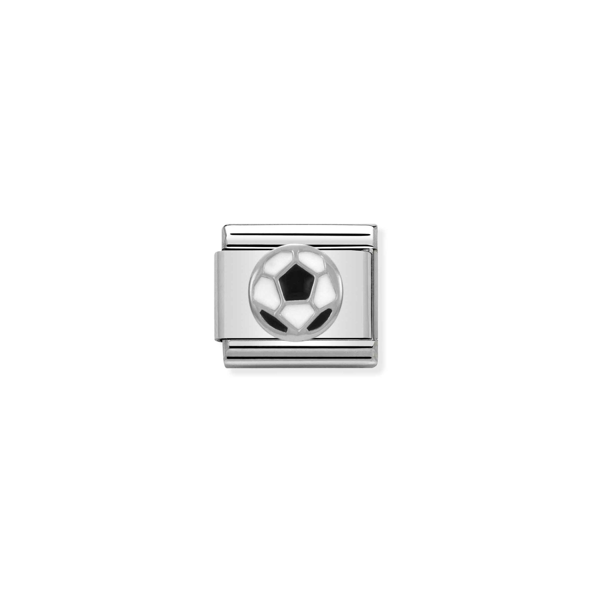 Nomination Composable Classic Charm Fußball - Edelstahl, Silber 925, Emaille
