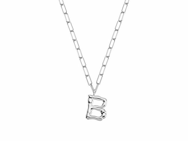 Sterling Silber Kette von Xenox mit einem Anhänger in Form des Buchstabens B, elegant und modern, Gesamtlänge 45 cm, ideal fürs tägliche Tragen oder besondere Anlässe.