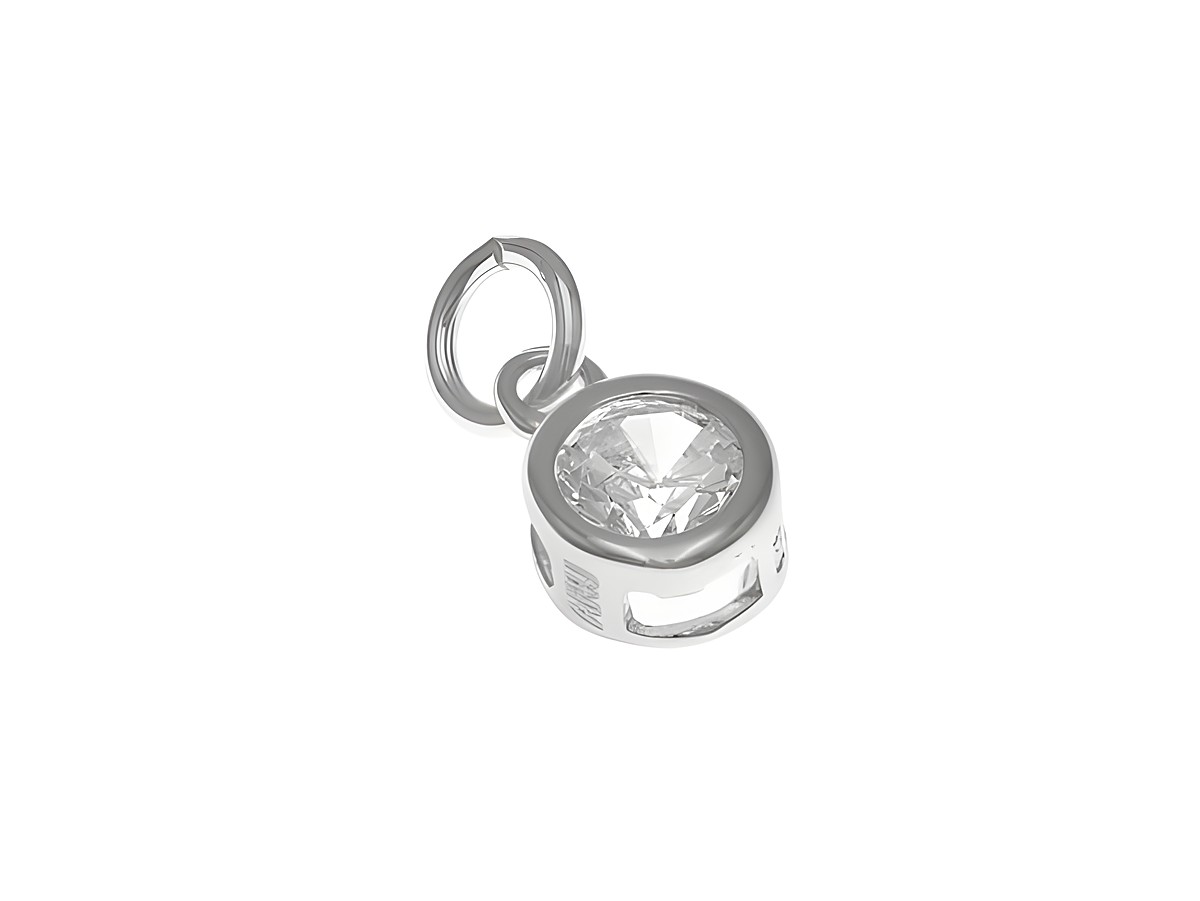Anhänger Rund aus Sterling Silber mit poliertem Zirkonia, zierlich und elegant, Hersteller Juwelier Harnisch, ideal für stilvolle Schmuckstücke.
