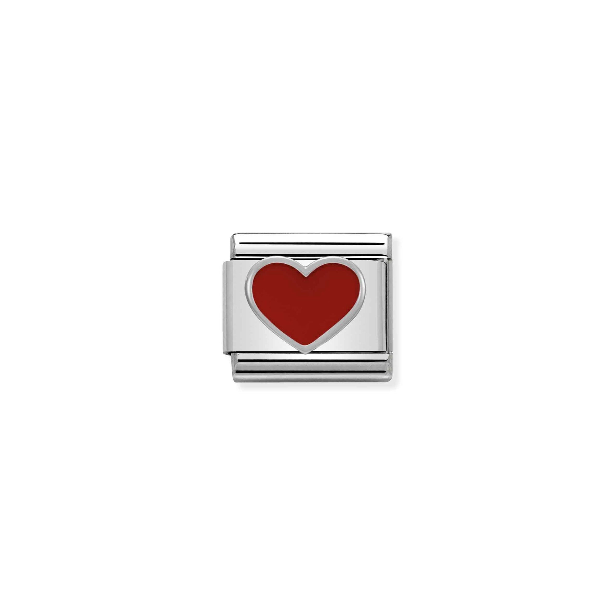 Nomination Composable Classic Charm Herz rot - Edelstahl, Silber 925, Emaille