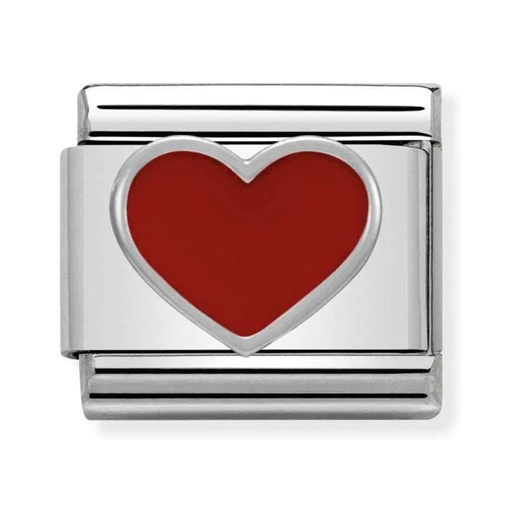 Nomination Composable Classic Charm Herz rot - Edelstahl, Silber 925, Emaille
