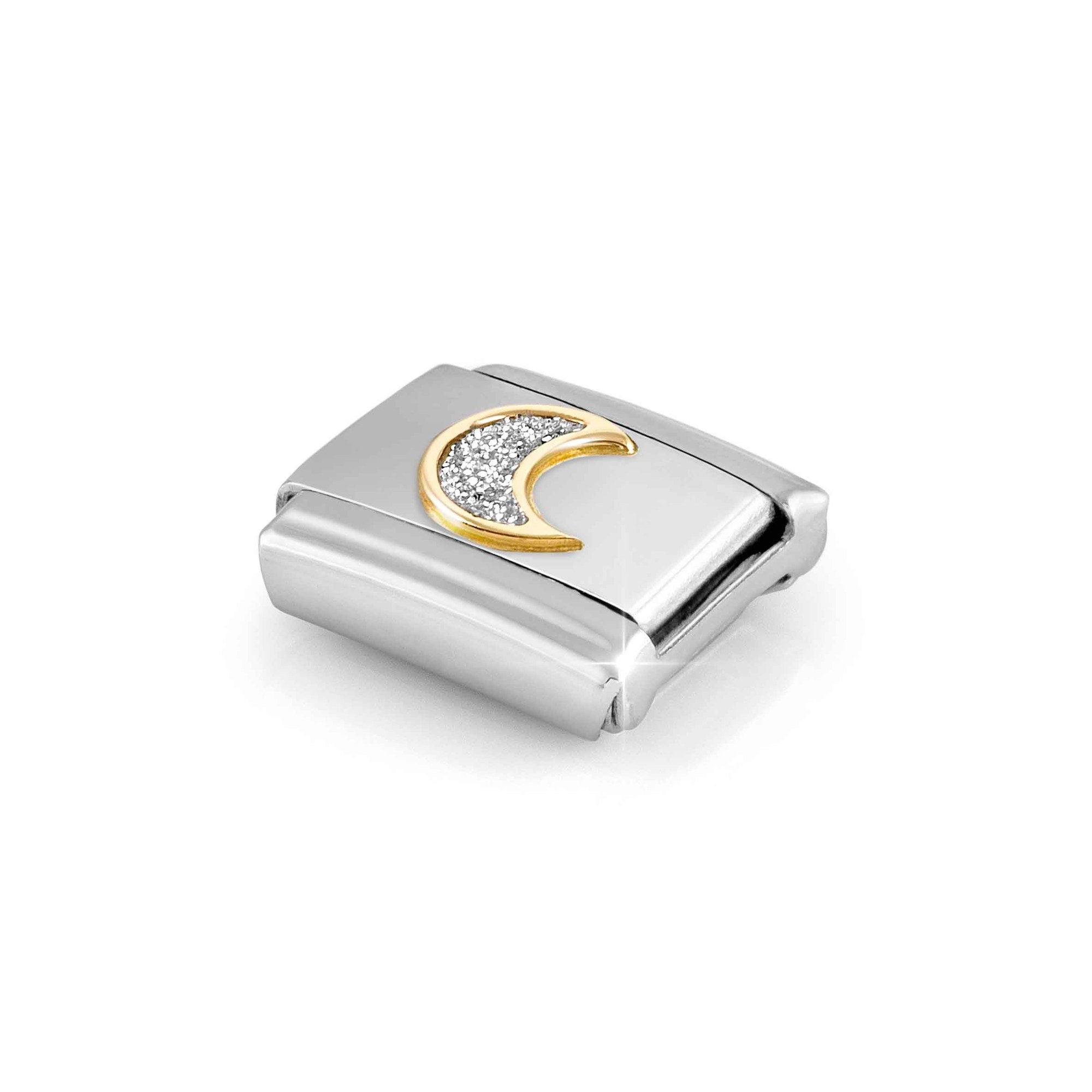 Nomination Composable Classic Charm Mond Glitter - Edelstahl, Gelbgold, Emaille – Ansicht 3