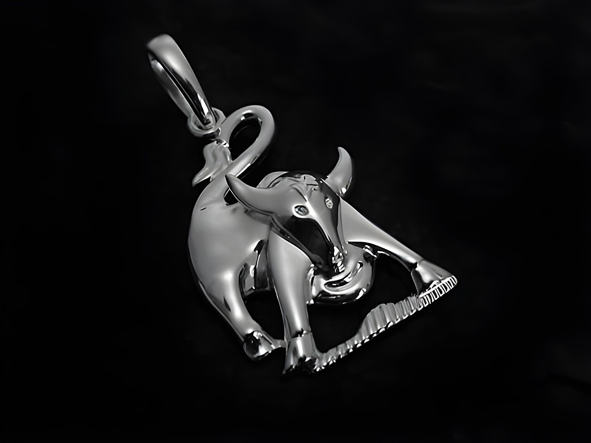 Stier Sternzeichen 925 Sterling Silber poliert Anhänger von Hersteller Juwelier Harnisch mit detaillierter Gestaltung und einem glänzenden Finish. Ideal für Schmuckliebhaber.