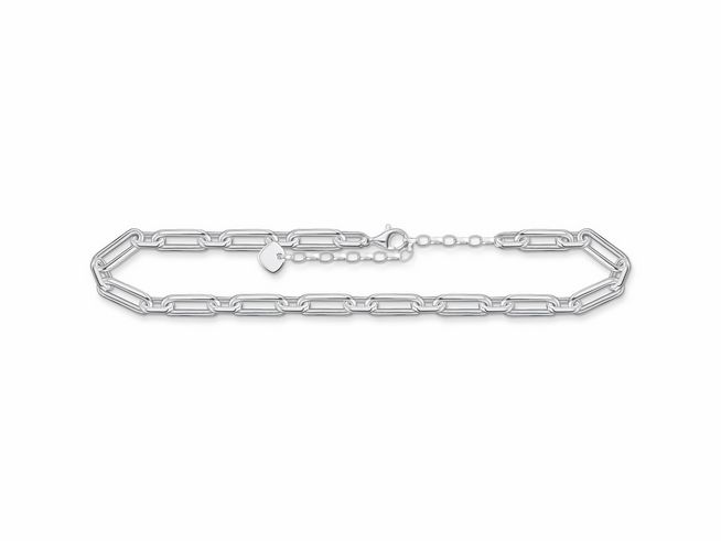 Eine elegante Fußkette von Thomas Sabo aus Sterling Silber mit verstellbarer Länge von 27 cm, modernes Design in Kettenoptik, geeignet für vielfältige Anlässe.