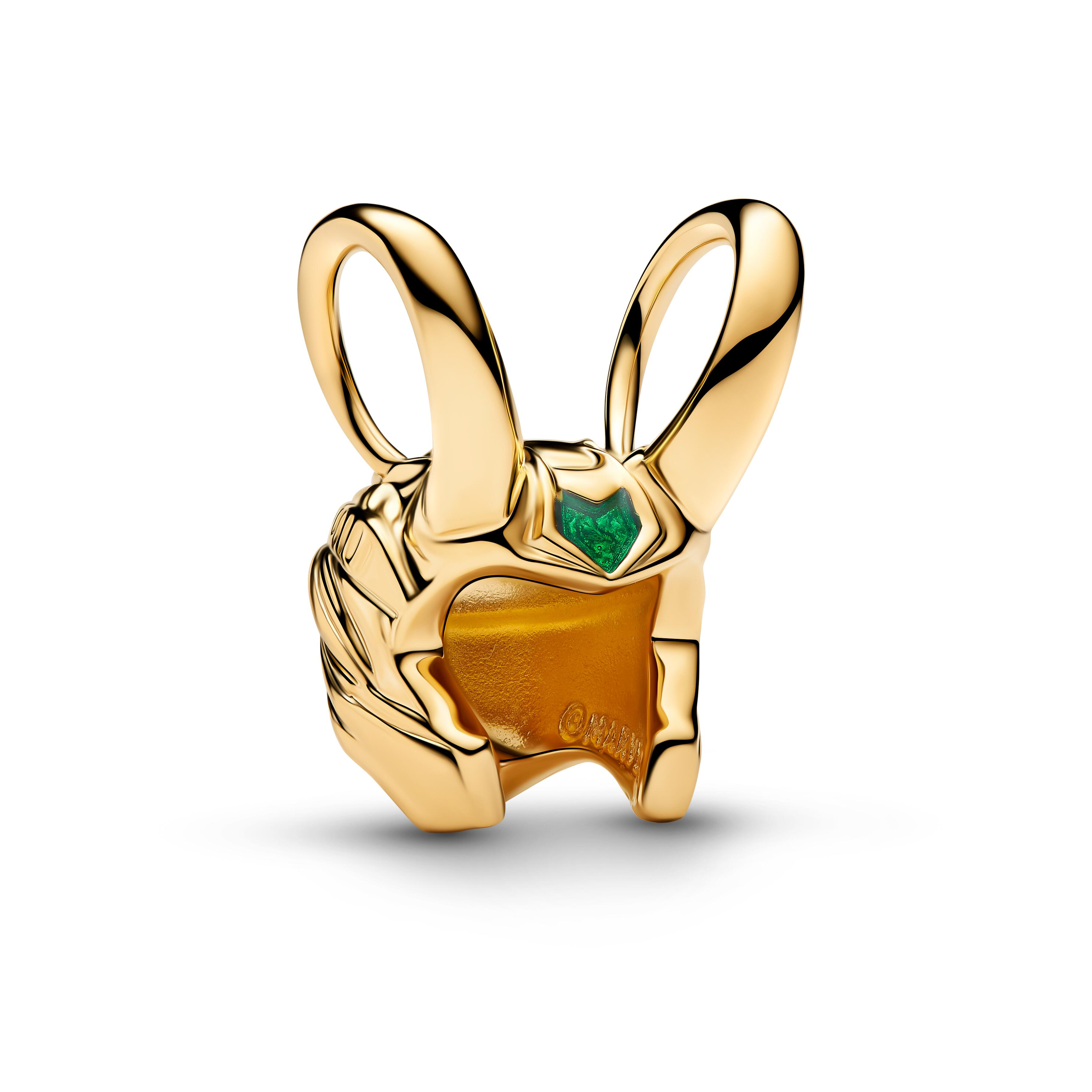 Pandora Marvel - Charm Loki Helm - Gelbgold Vergoldung - Emaille grün - 765021C01