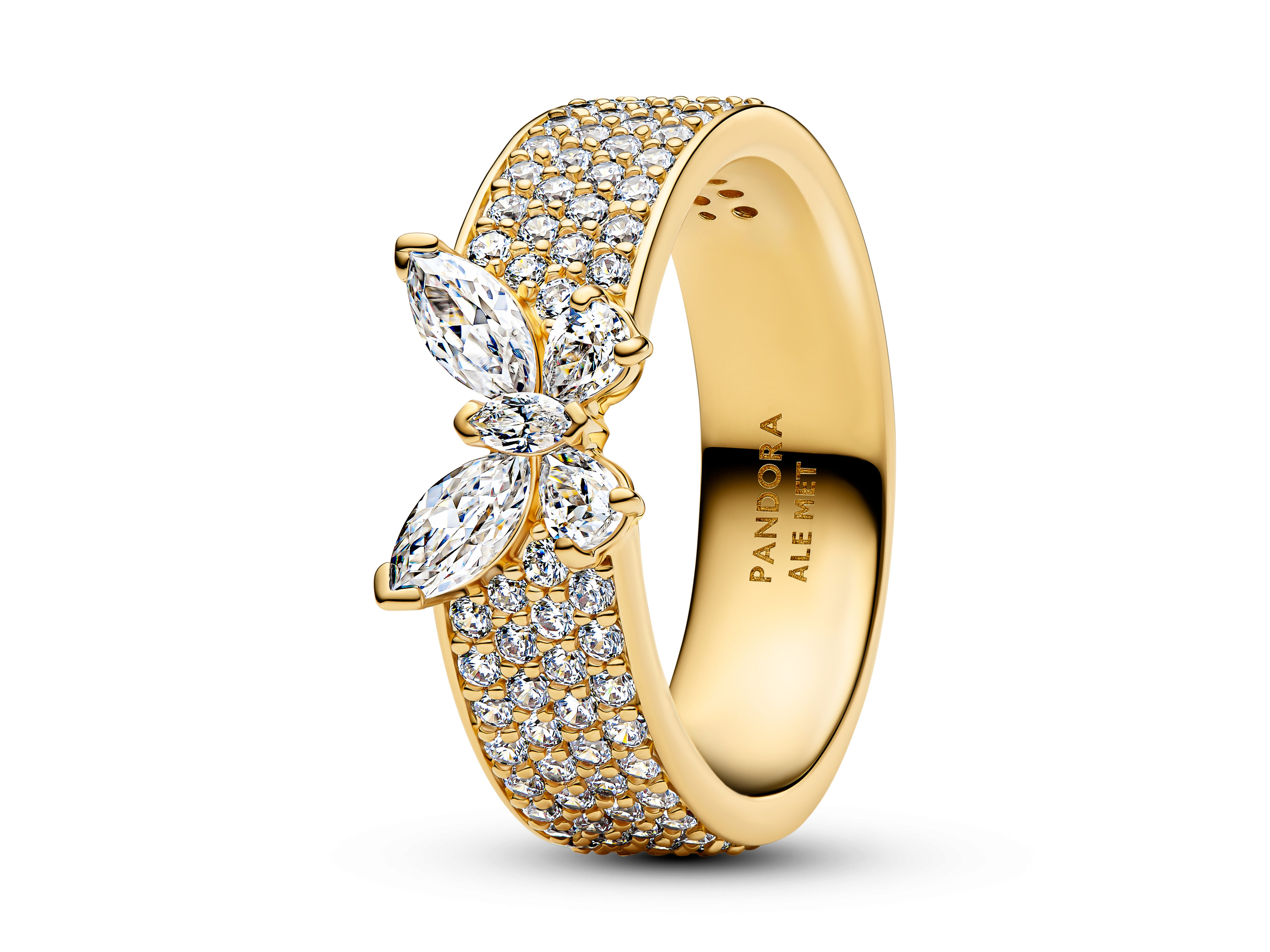 Pandora 164270C01-60 - Funkelnder Schmetterling Markanter Ring - Gelbgold Vergoldung - Zirkonia - Gr. 60