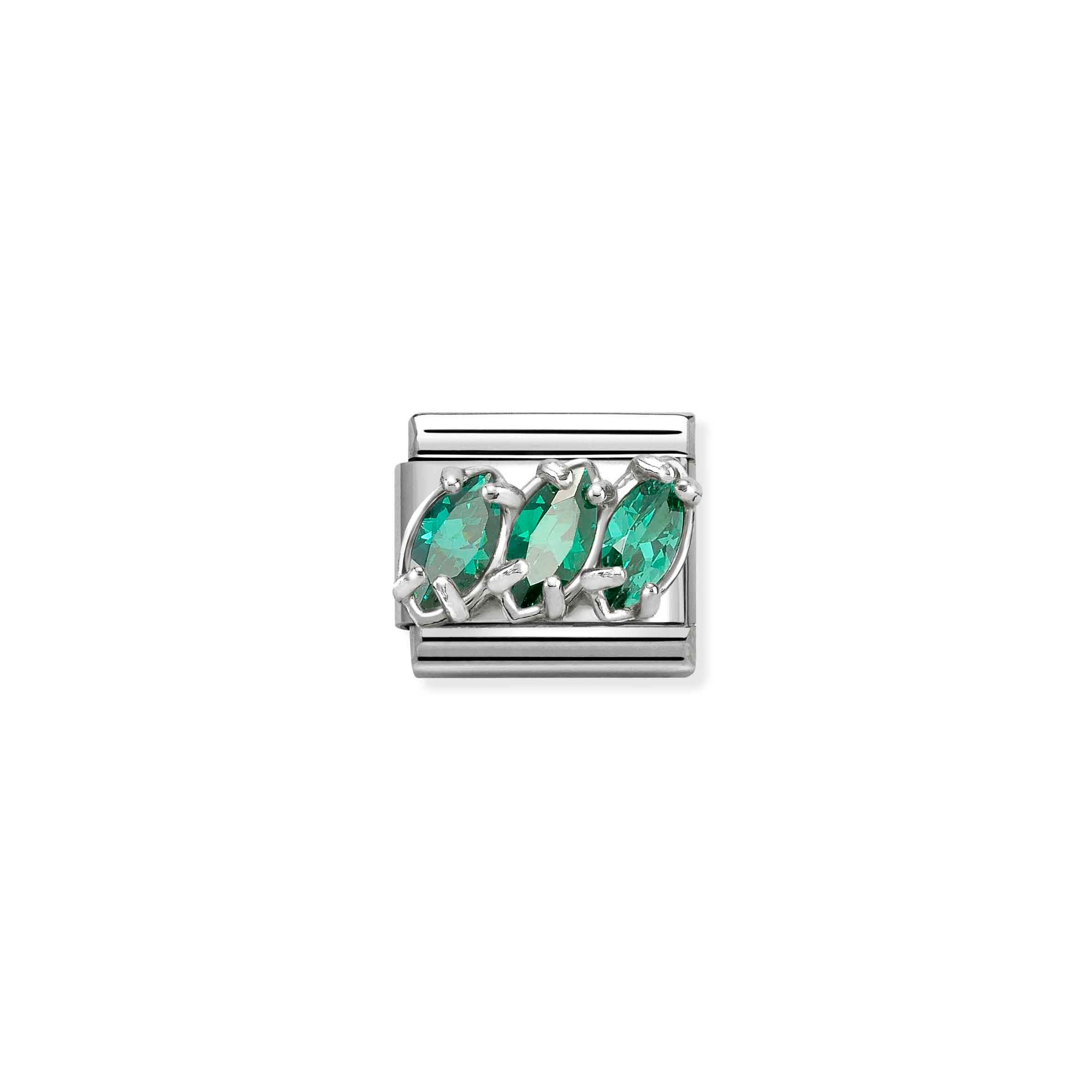 Nomination Composable Classic Charm Trilogy grün - Edelstahl, Sterling Silber, Zirkonia – Ansicht 2