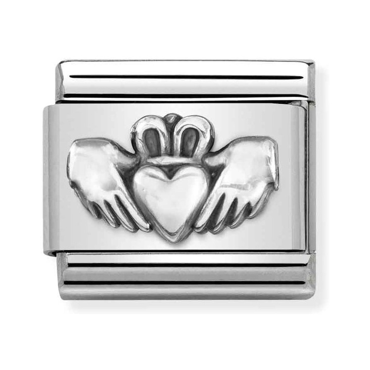Nomination Composable Classic Charm Claddagh - Edelstahl, Sterling Silber