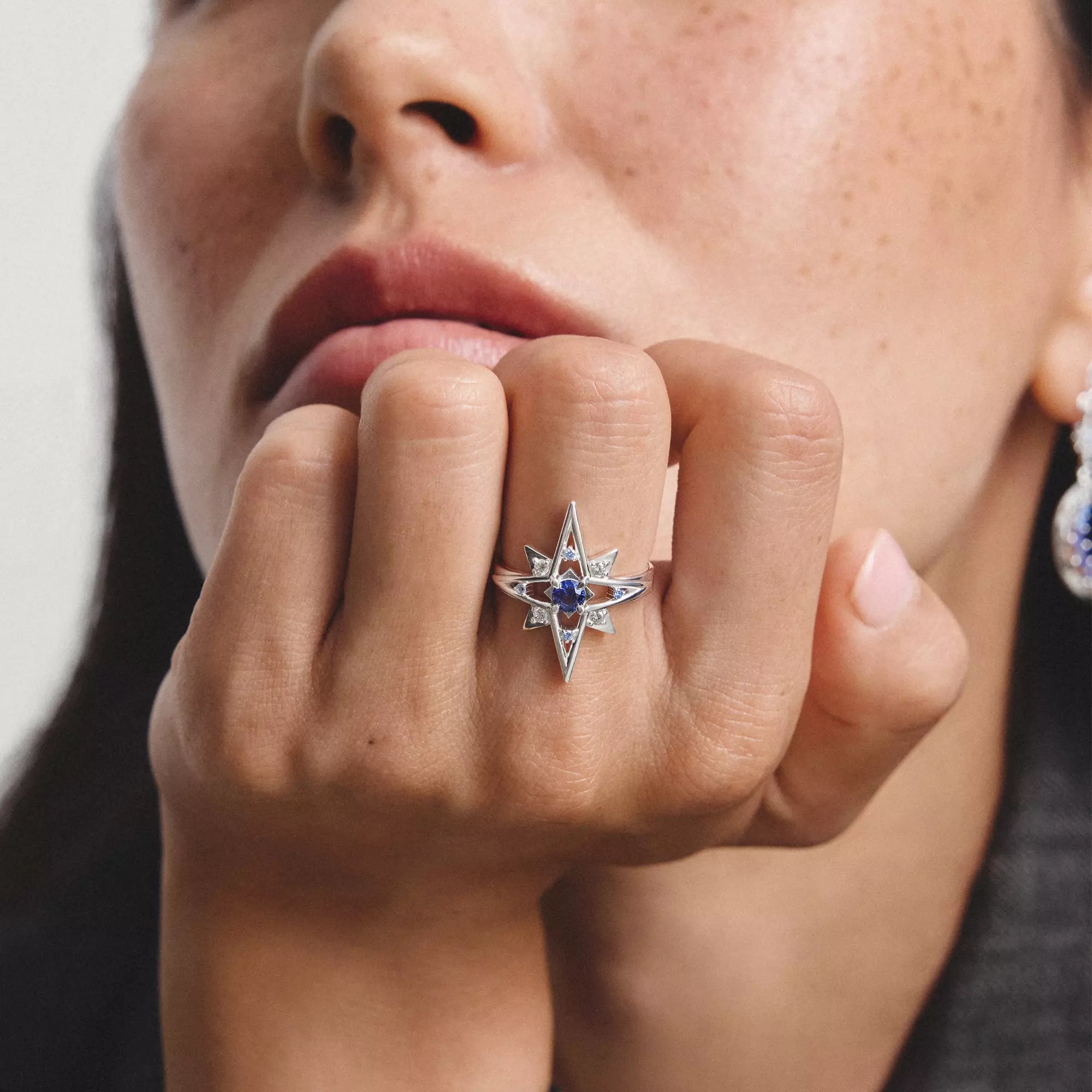 Thomas Sabo Midnight Sky - Ring Stern - 925 Sterling Silber - Nanokristall - Zirkonia blau – Ansicht 5