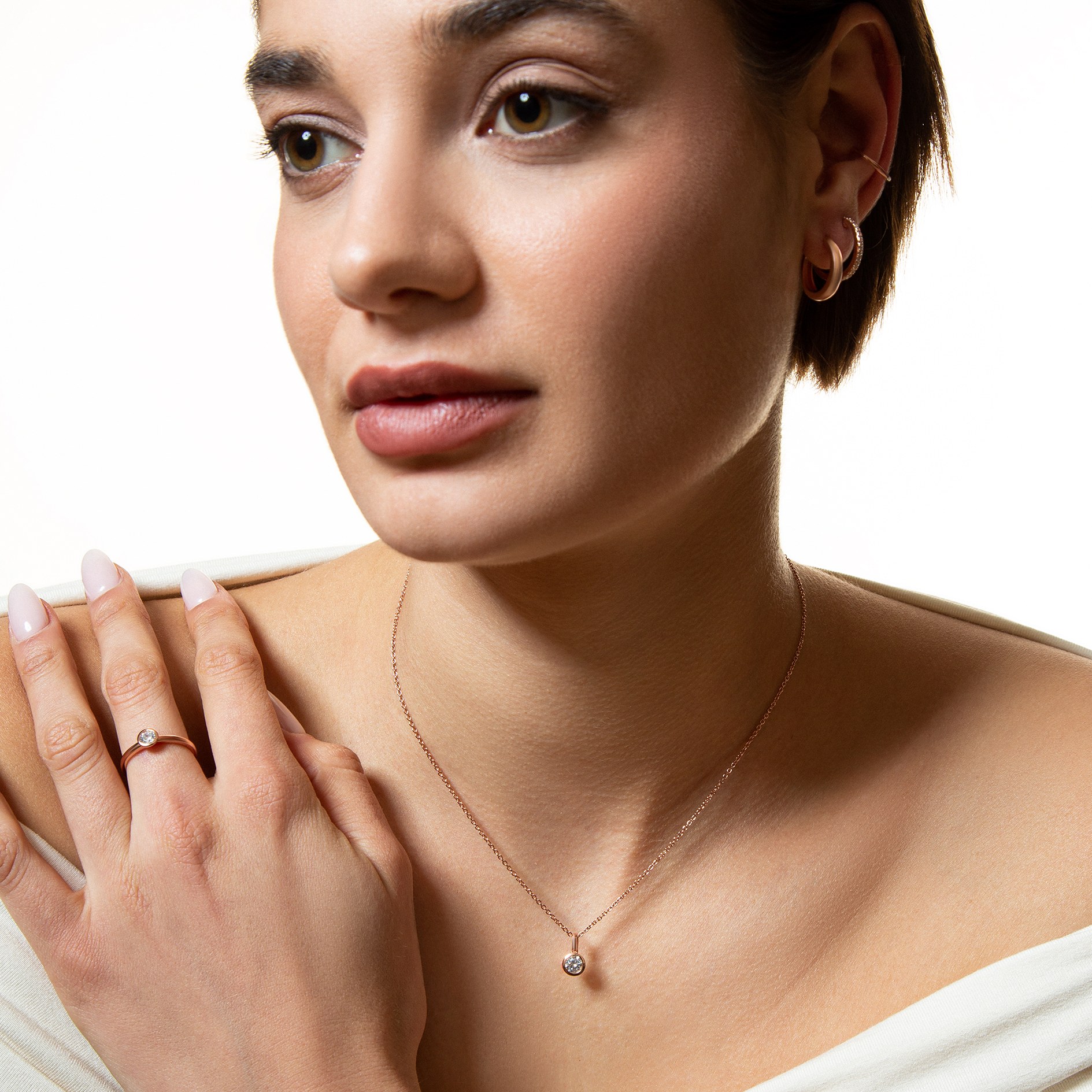 XENOX Ring ZARGE - Sterling Silber rosévergoldet – Ansicht 3