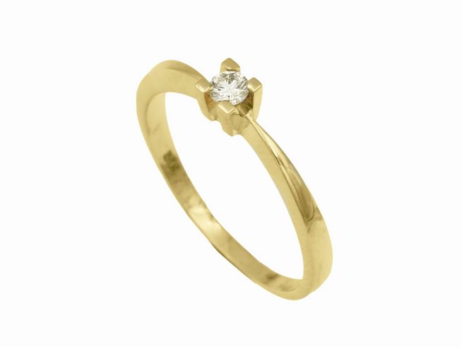 Gelbgold Ring elegant Gelbgold 585 mit Diamant 0,10 ct w-p1 in Größe 54 vom Hersteller Juwelier Harnisch bis Größe 54 17,5.