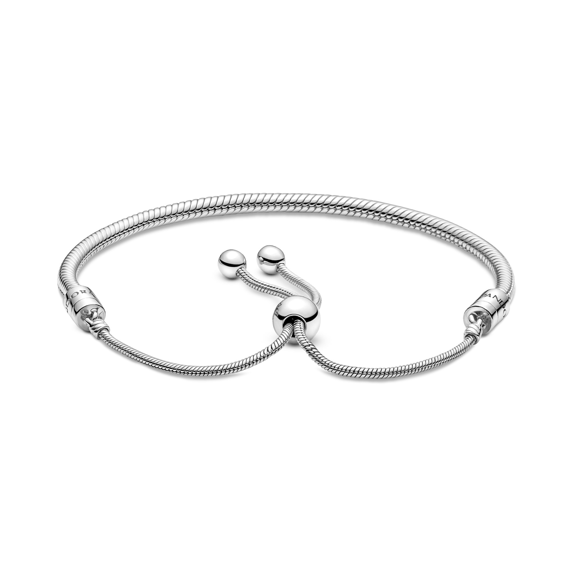 Pandora Schiebeverschluss Schlangen-Gliederarmband - Sterling Silber - Zirkonia 28 cm – Ansicht 2