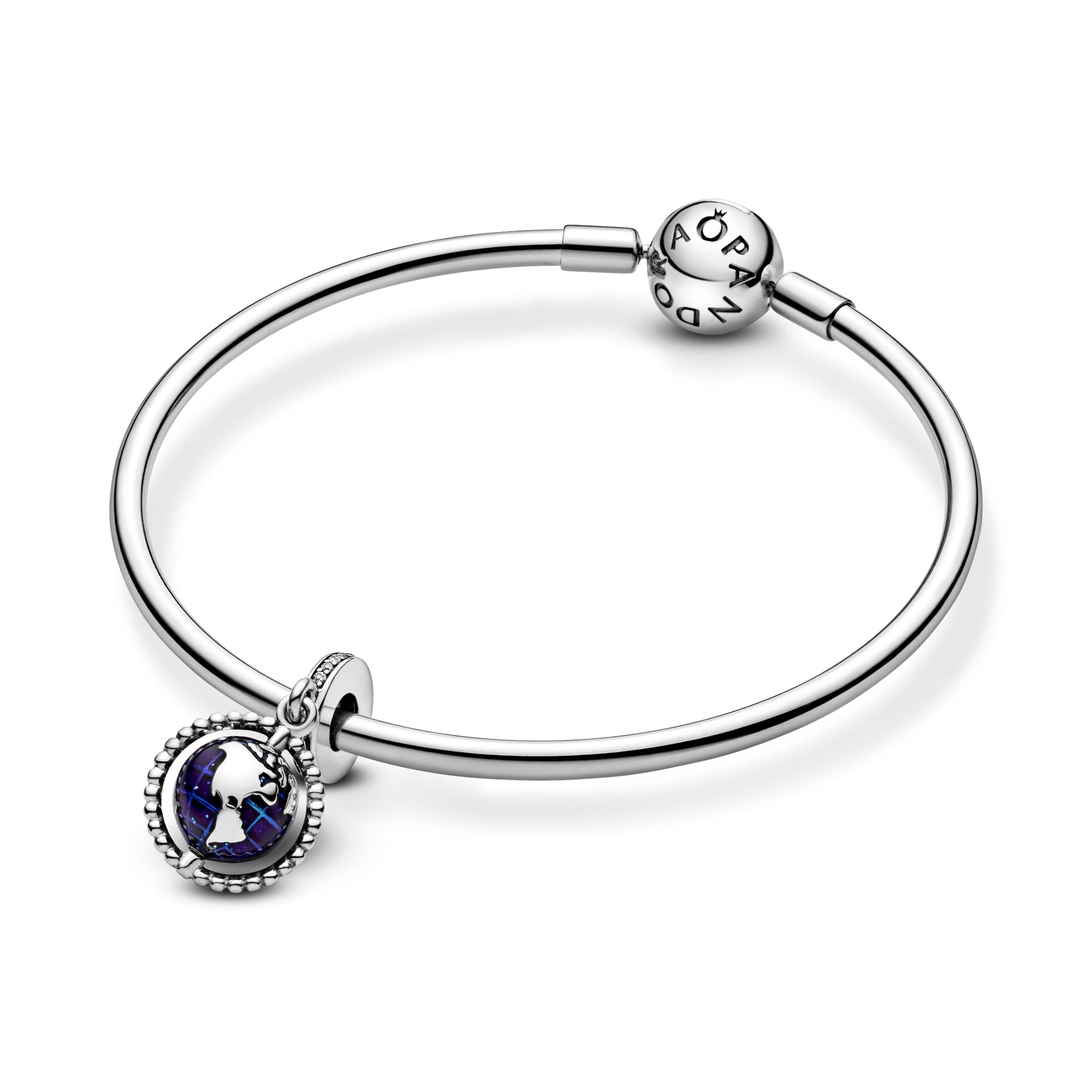 Pandora Globus - Silber Anhänger beweglich - Zirkonia + Emaille - Globe – Ansicht 4