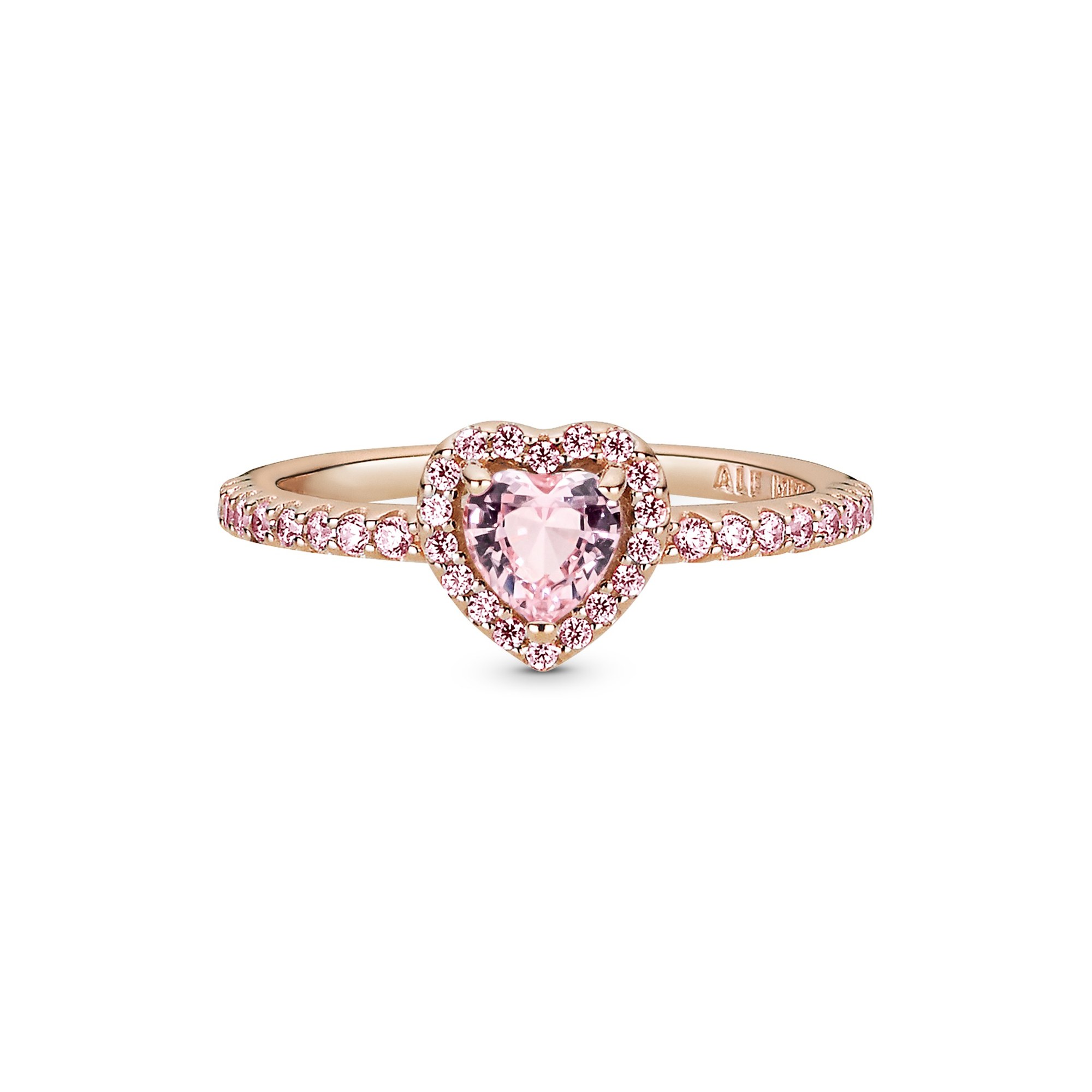 Pandora Ring - Funkelnder mit Herz - Roségold Vergoldung - Kristall - Pink Ansicht 2 – Ansicht 2