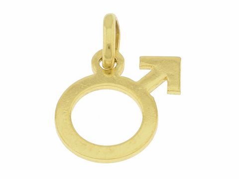 Anhänger aus 333 Gold mit Männlichkeitssymbol, ca. 1,1 cm, dekorativ und robust, hergestellt von Juwelier Harnisch, ideal für modische Akzente.