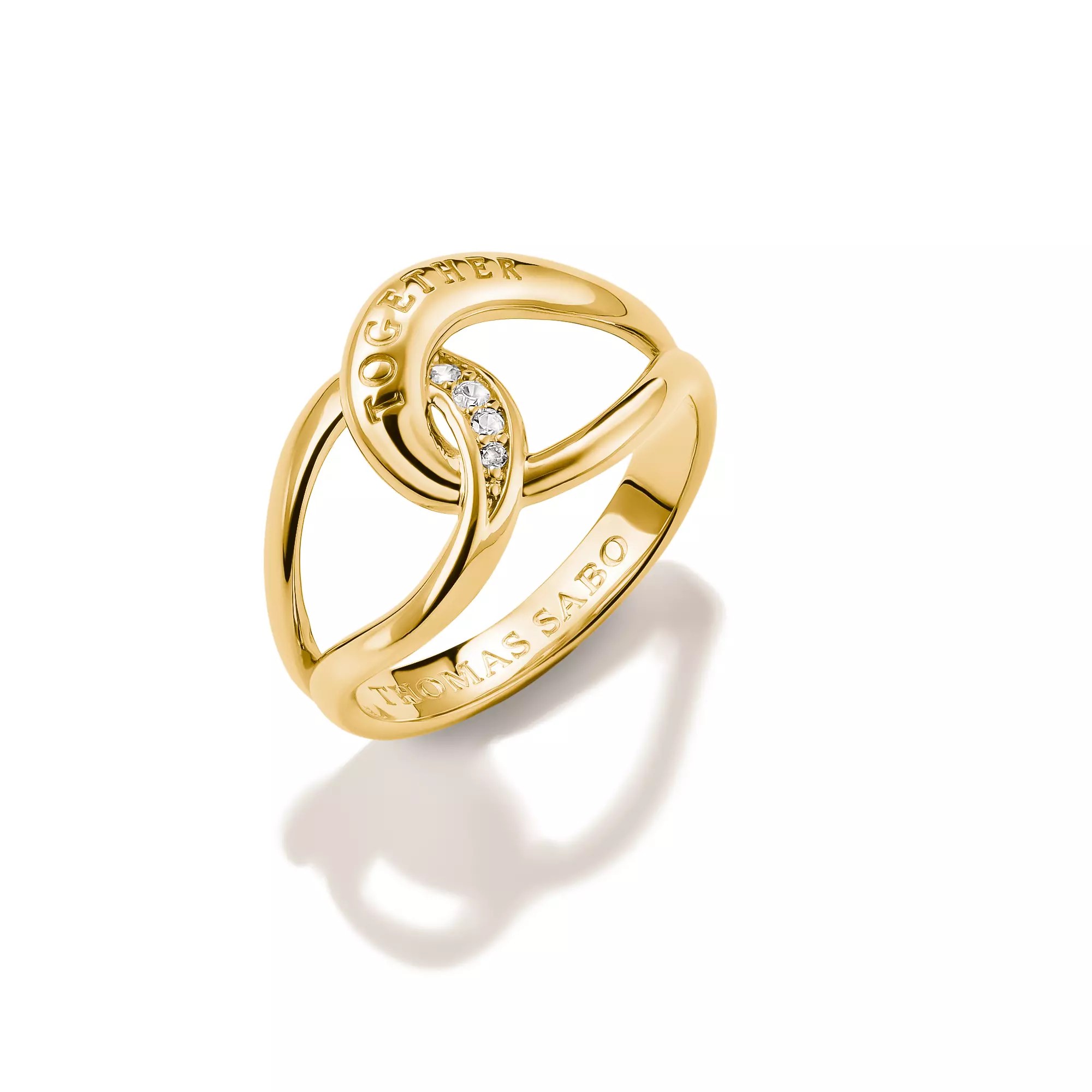 Thomas Sabo Ring Together mit weißem Zirkonia – vergoldet