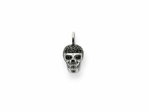 Thomas Sabo Anhänger PE480-051-11 aus Silber mit Zirkonia in Totenkopf-Form, detailreiche Verarbeitung und schimmernde Oberfläche, ideal für Ketten und persönliche Akzente.