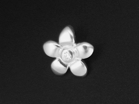 Blüte Anhänger aus 925 Sterling Silber, filigran gearbeitet, mit Zirkonia, Hersteller Juwelier Harnisch, ideal für Pflanzenliebhaber.