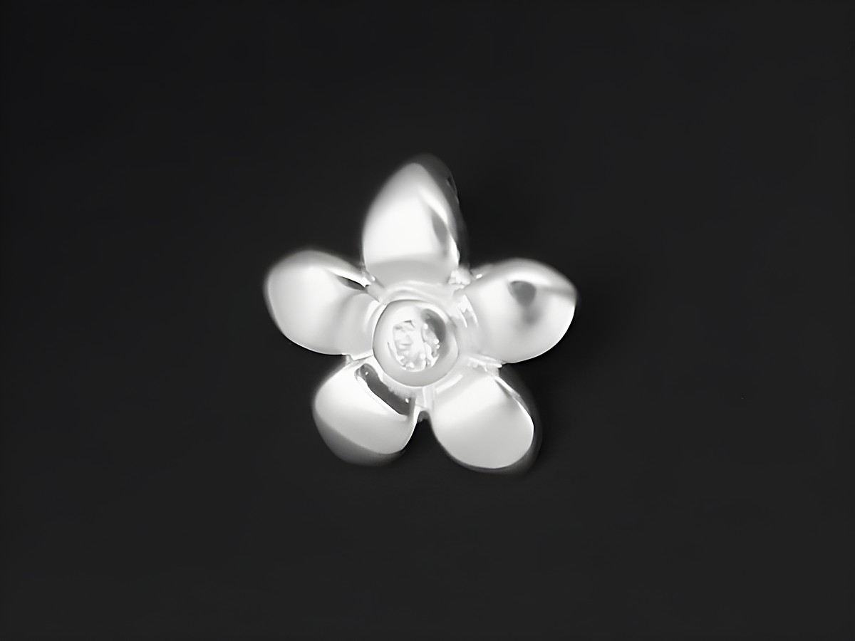 Blüte Anhänger aus 925 Sterling Silber, filigran gearbeitet, mit Zirkonia, Hersteller Juwelier Harnisch, ideal für Pflanzenliebhaber.