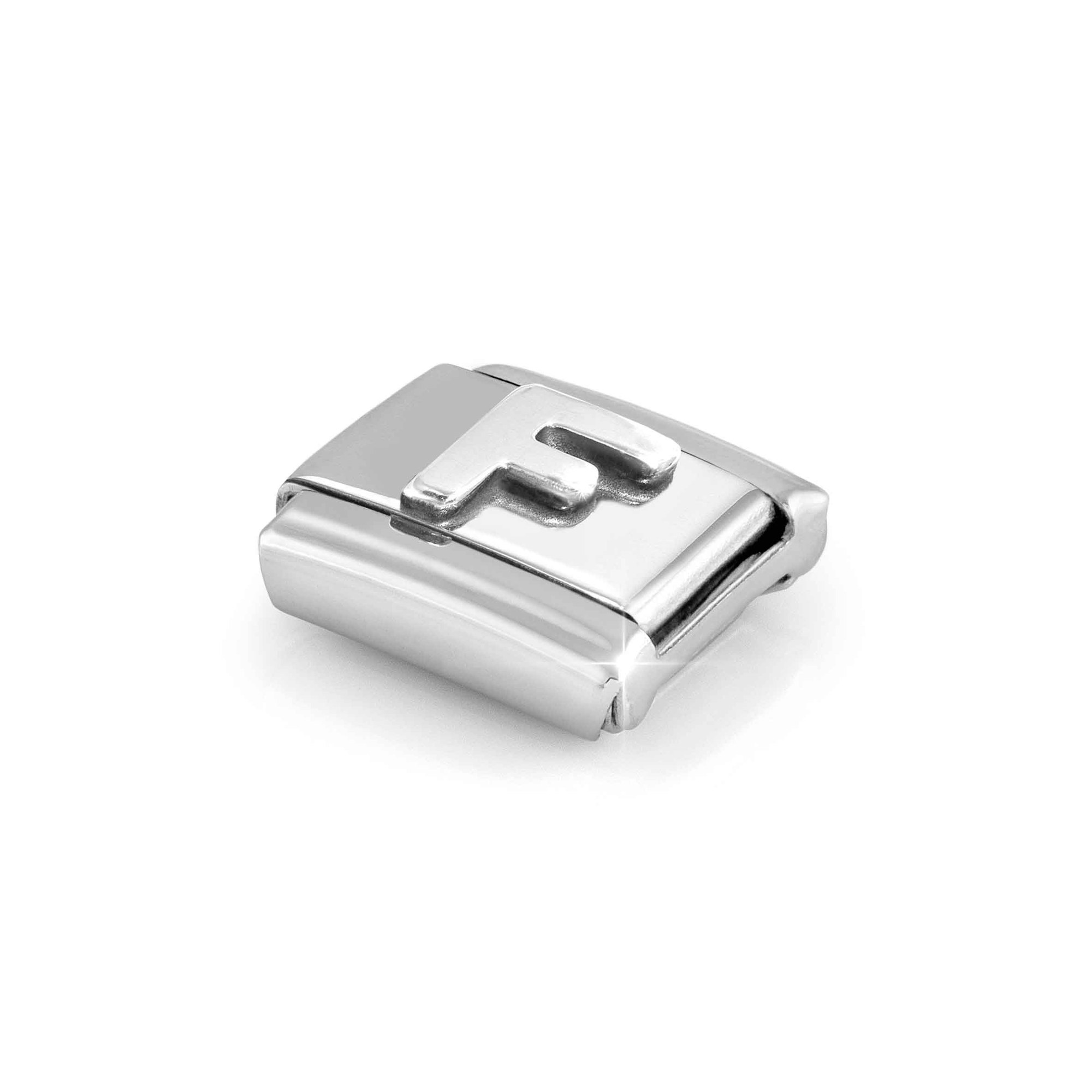 Nomination Composable Classic Charm Buchstabe F - Edelstahl, Sterling Silber oxidiert – Ansicht 4
