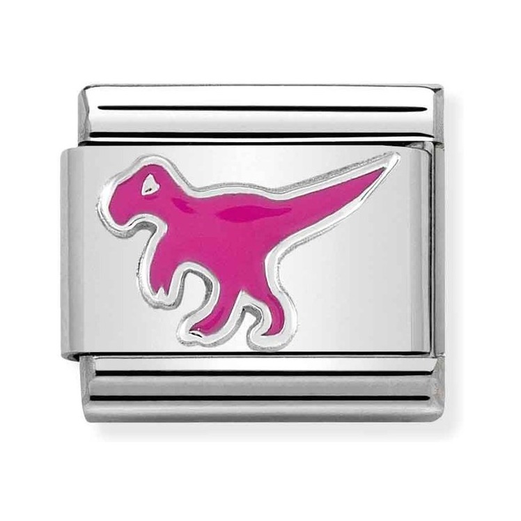 Nomination Composable Classic Charm Dinosaurier - Edelstahl, Silber 925, Emaille
