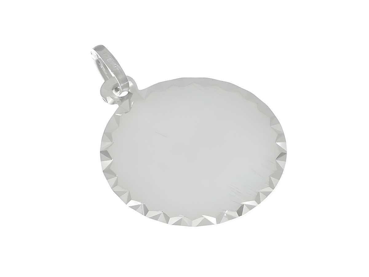 Anhänger Gravuplatte aus mattiertem und rhodiniertem Sterling Silber mit Diamantschliff, hergestellt von Juwelier Harnisch, schlicht und elegant im Design.