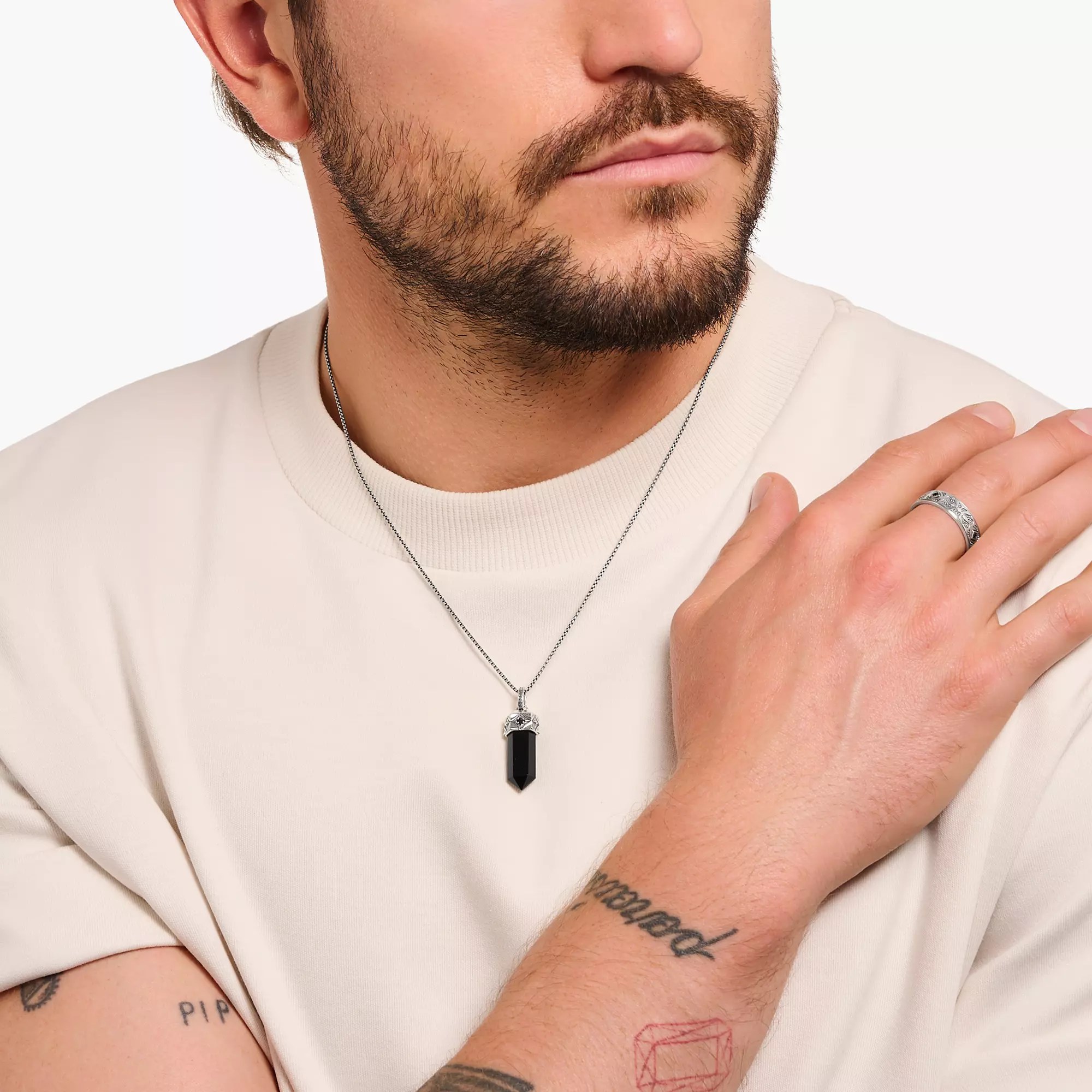 Thomas Sabo Anhänger - Kristall aus Schwarzem Onyx - Silber gesch. & Onyx & Zirkonia - Schwarz – Ansicht 5
