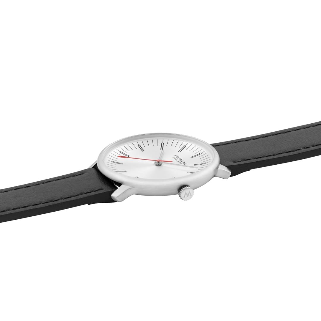 Mondaine Uhr - Doppio - Schwarz - 33 mm – Ansicht 4