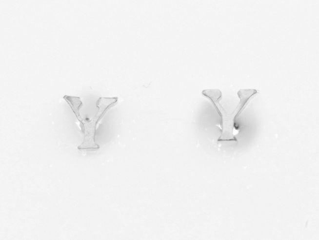 Ohrringe Ohrstecker Buchstabe Y aus Silber 925 mit Initialien, Hersteller Juwelier Harnisch, stilvolles, schickes Design für jeden Anlass.
