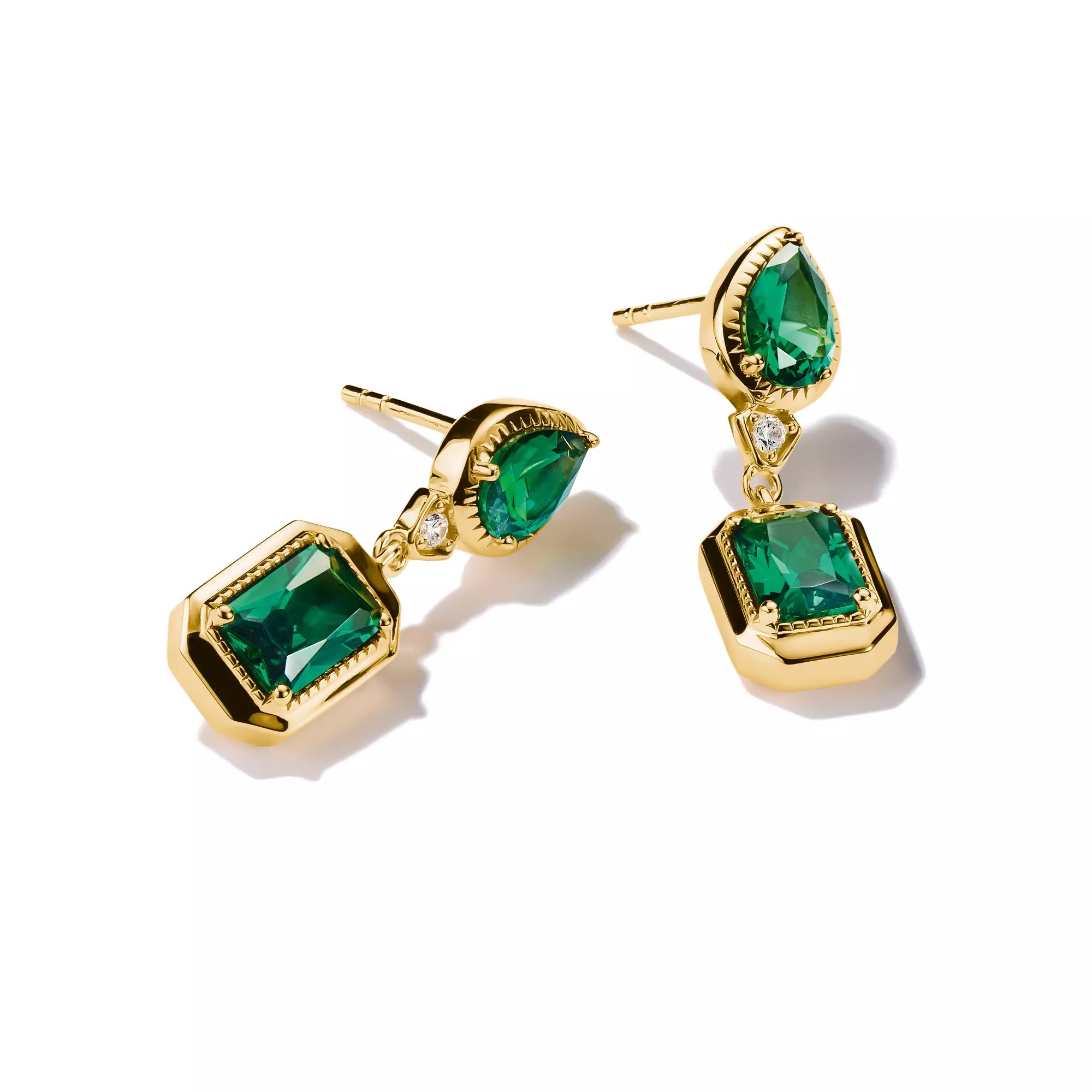 Thomas Sabo Ohrringe Grüne Steine 18k Vergoldung – ELYNDRA – Silber – Zirkonia – Ansicht 2