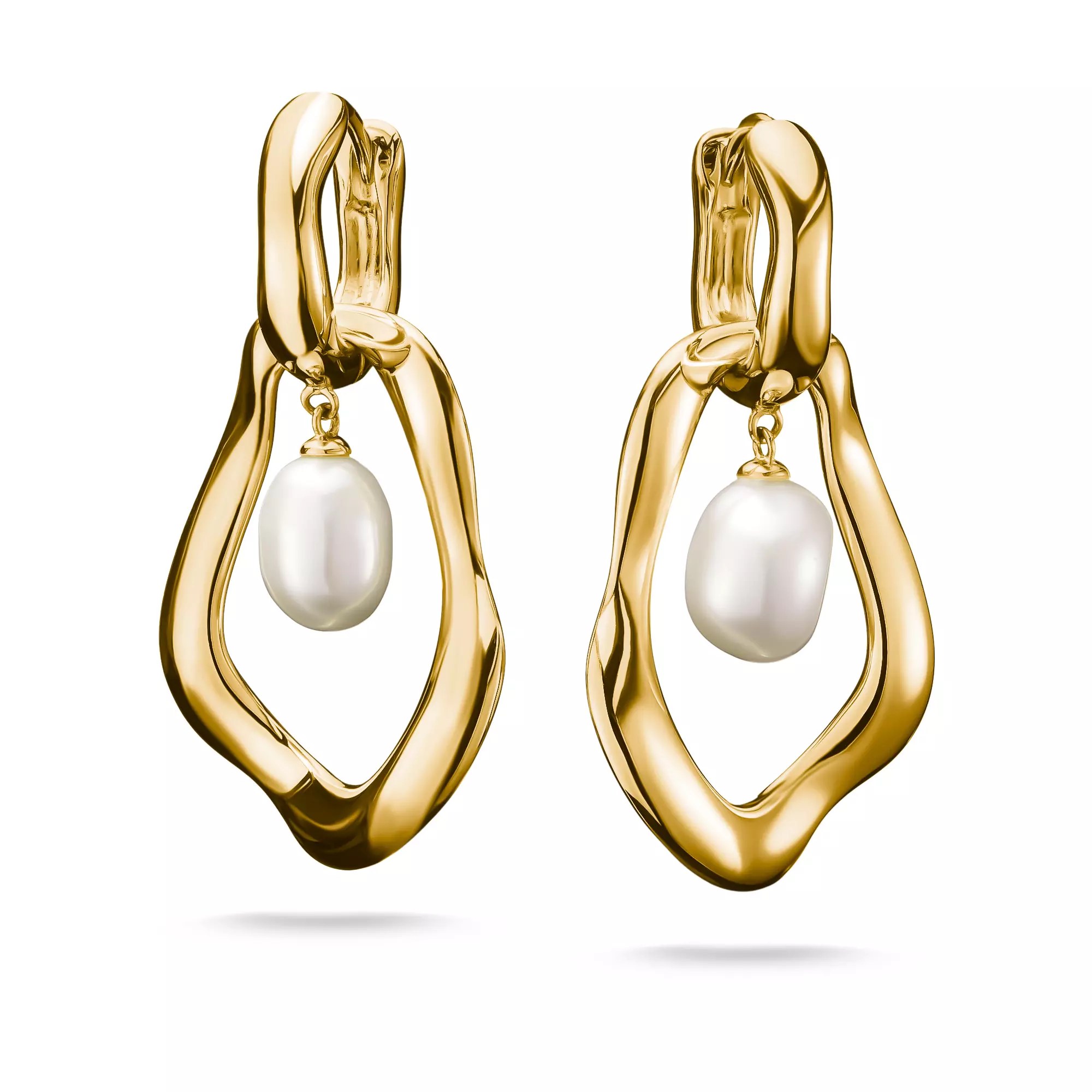 Thomas Sabo Creolen mit Perlen-Anhänger Natural Beauty vergoldet – Silber – Perle – Ansicht 2