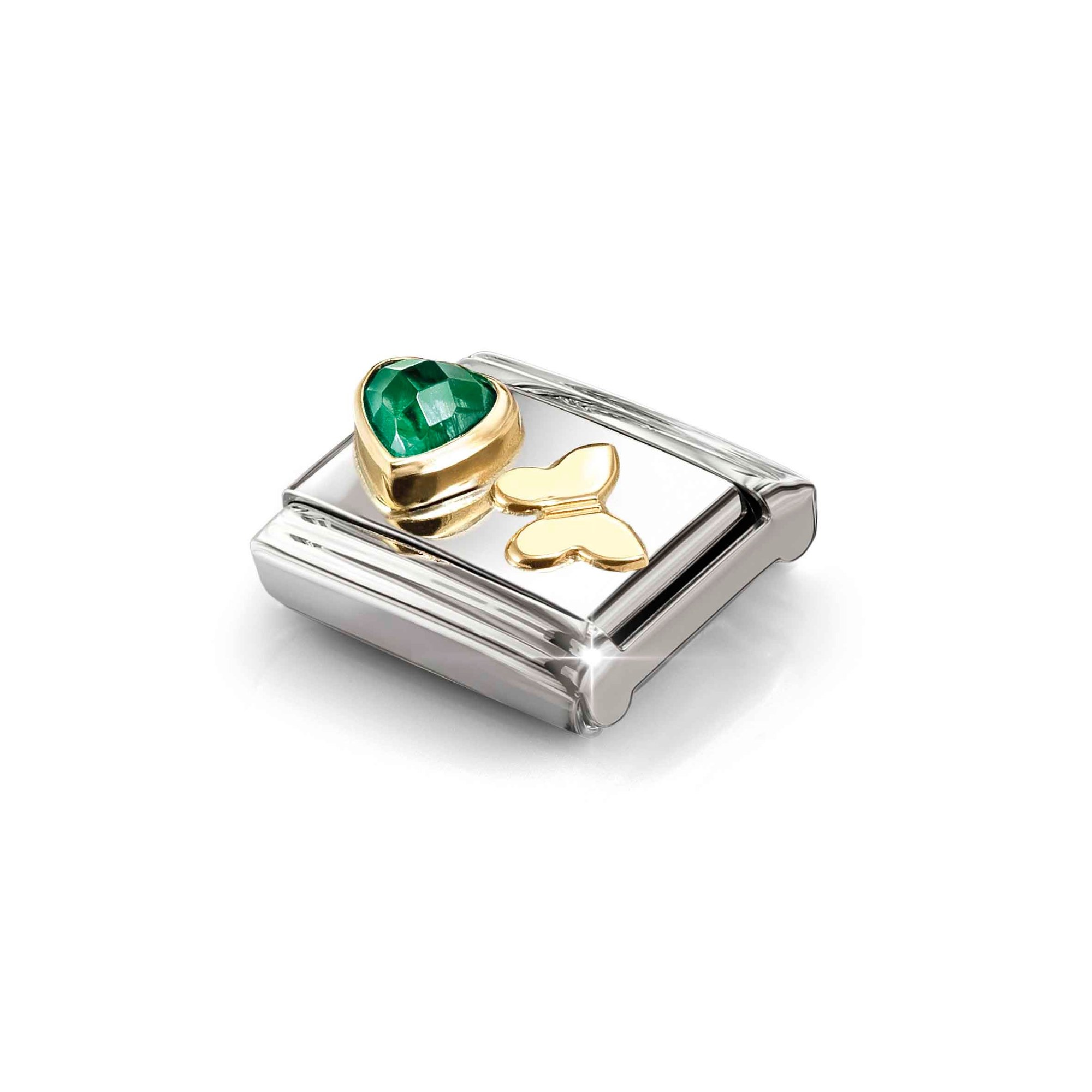 Nomination Composable Classic Charm Schmetterling grün - Edelstahl, Gold 750 Gelbgold, Zirkonia – Ansicht 4