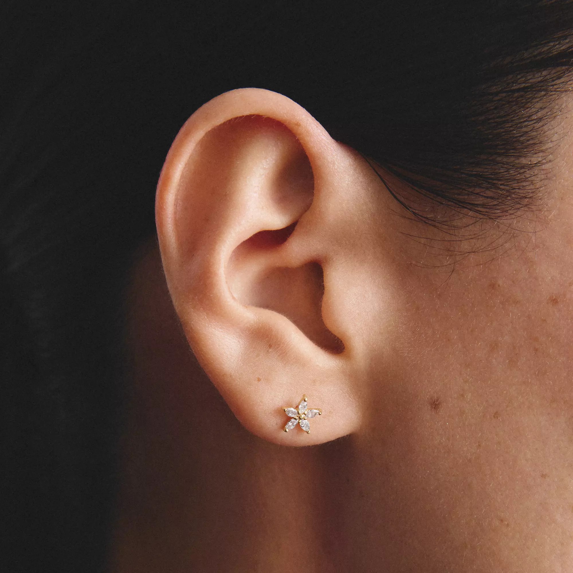 Thomas Sabo Ohrstecker Blume - 18k Gelbgold Vergoldung - Zirkonia – Ansicht 5