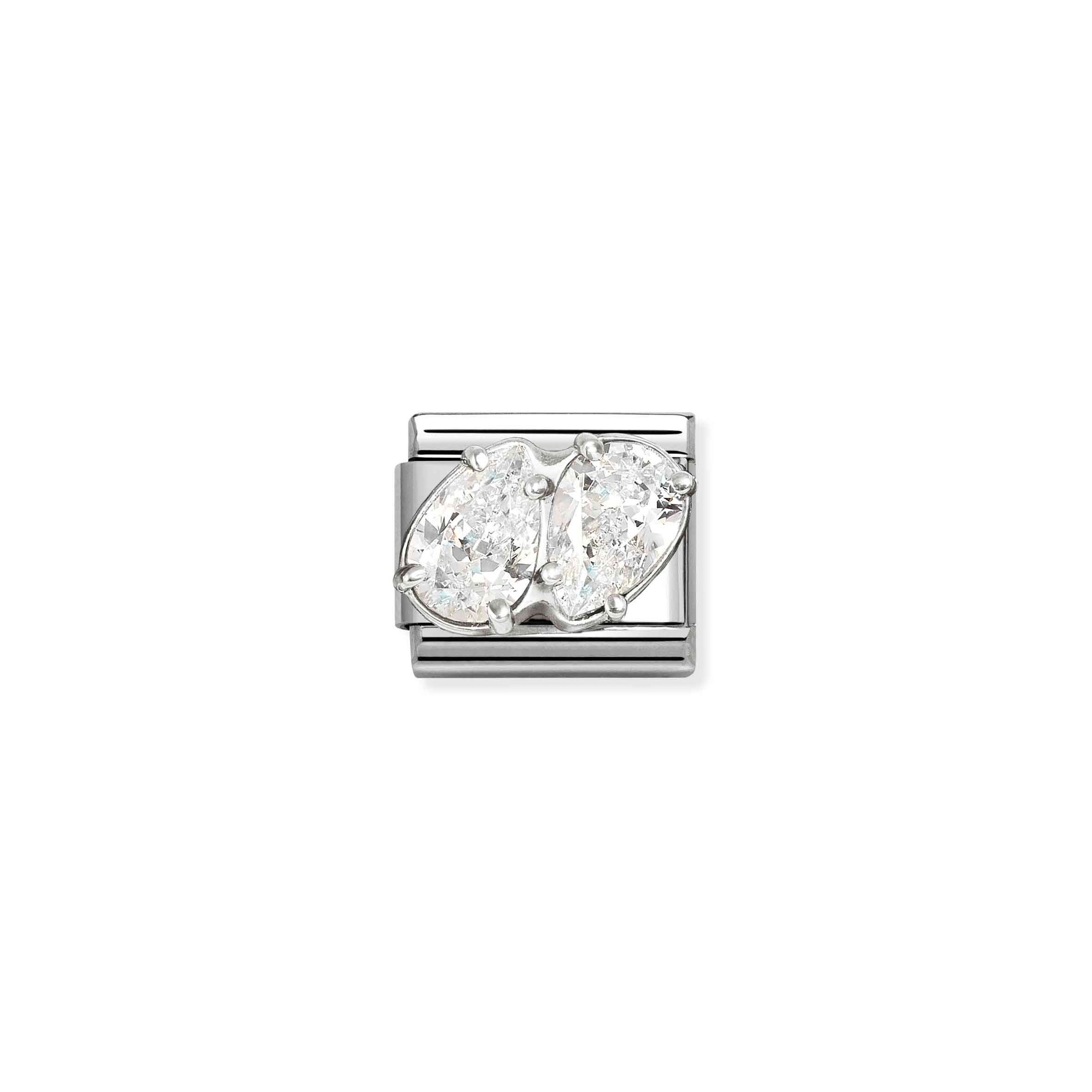 Nomination Classic Sterling Silber charm - 2 Tropfen - Zirkonia – Ansicht 2