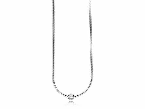 590742420-0 Elegante Pandora Kette mit Kugelverschluss aus Silber, 42 cm lang, ideal für individuelle Anhänger und zeitlosen Schmuck. Perfekte Ergänzung für jedes Outfit.