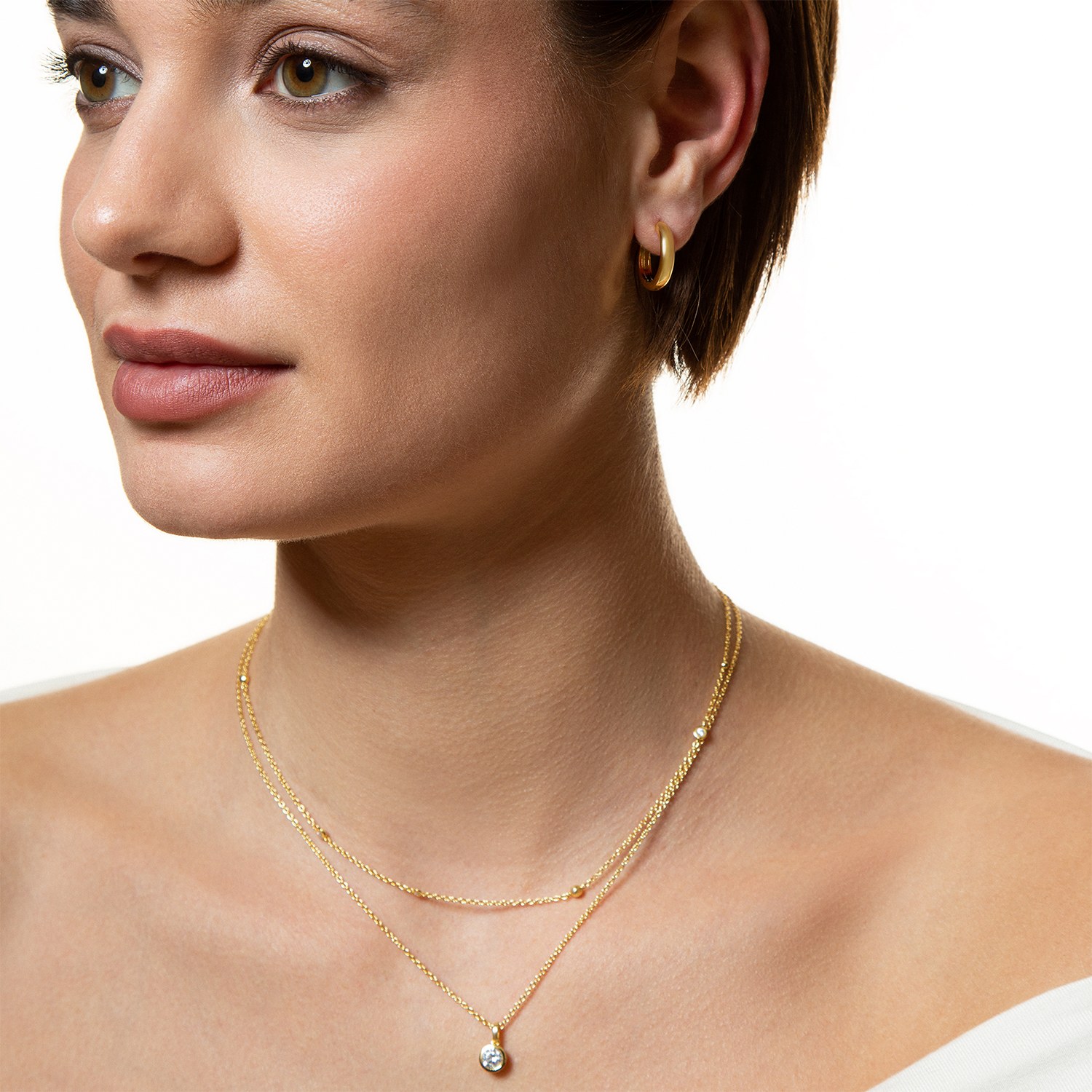 XENOX Sterling Silber Ohrringe XS8661G - Creolen - Gelbgold vergoldet – Ansicht 3