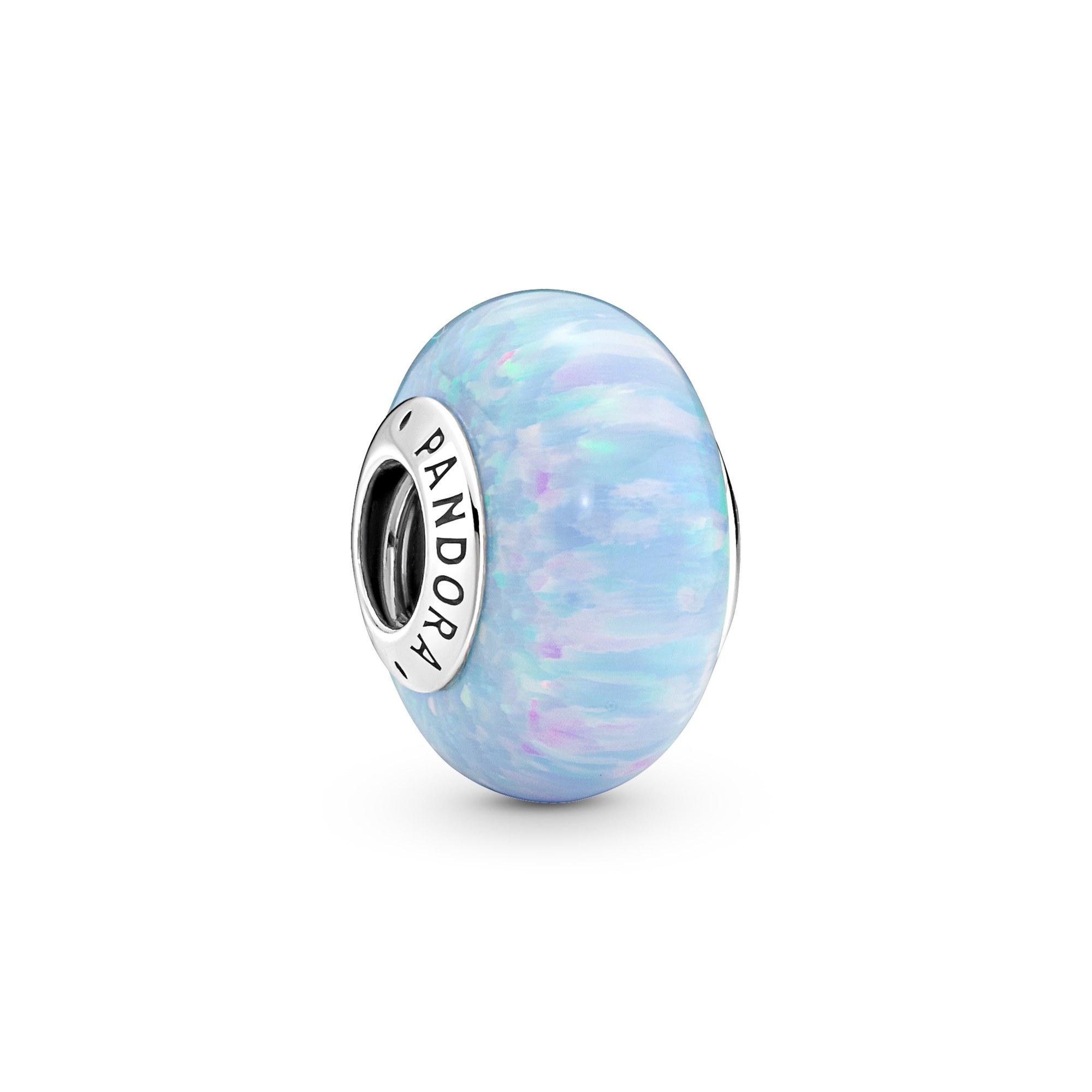 Pandora Schillernd Ozeanblaues Charm - Sterling Silber synth. Opal Blau